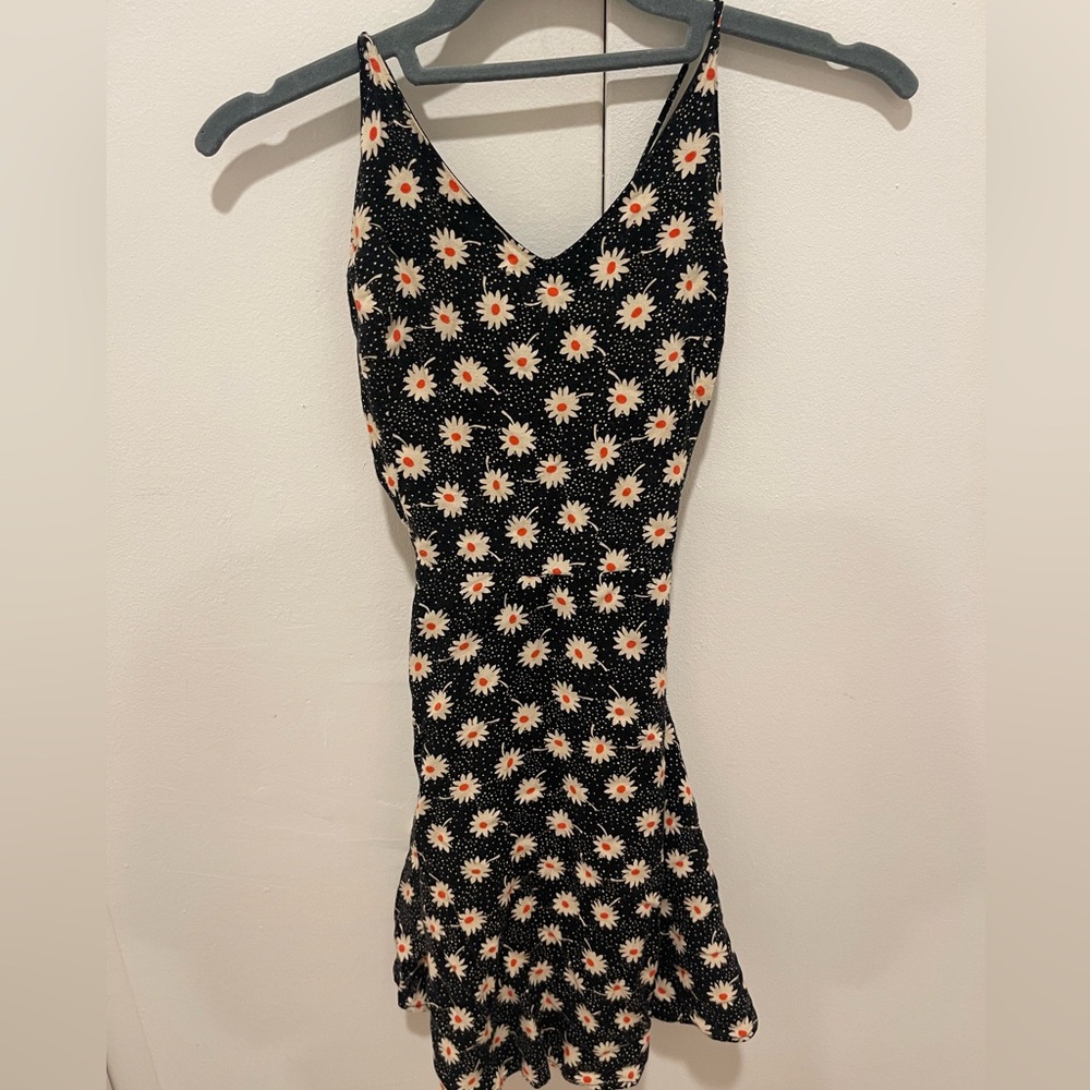 Floral strappy back dress